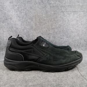 Denali Shoes Mens 12 Slip On Mocs Casual Black Leather Comfort Walking Work